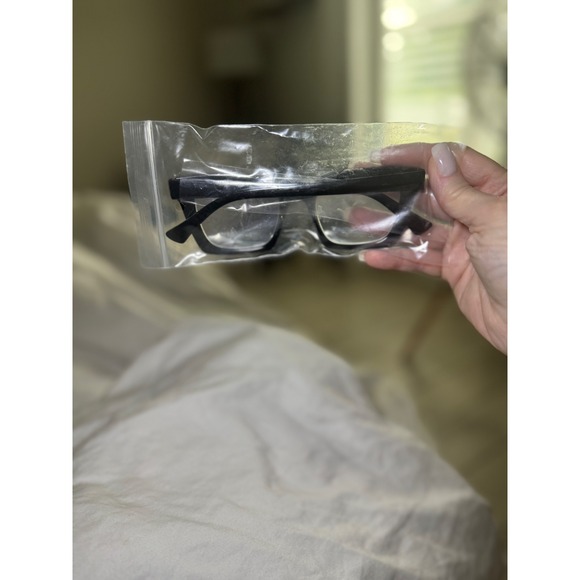 Black Frame Reading Glasses‎ +2.00 Rectangular Readers Eyeglasses - Picture 2 of 3